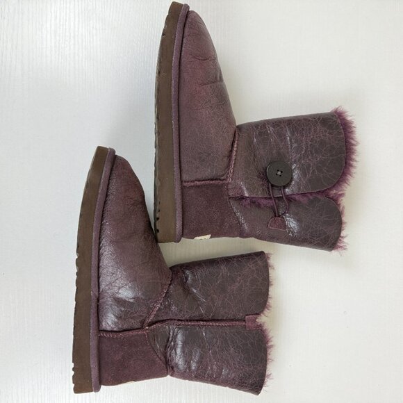 UGG Bailey Button Krinkle Boots S/N 1872 Purple - Picture 5 of 11